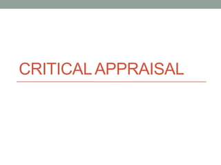 CRITICALAPPRAISAL
 