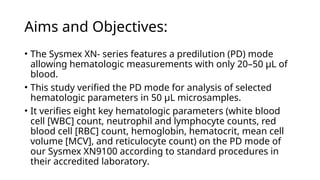Journal club presentation of two journals about sysmex PD mode | PPTX