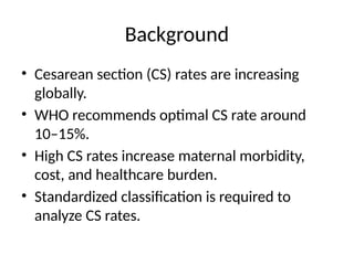 Comprehensive Analysis of Cesarean Section Rates Using Robson ...
