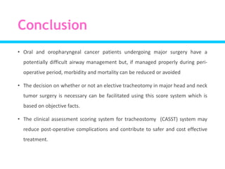 Clinical assessment scoring system for tracheostomy (CASST) criterion ...