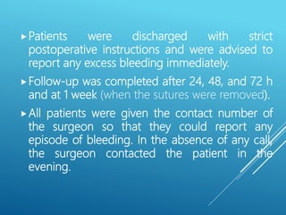 Assessment of the risk of haemorrhage and its control following minor ...