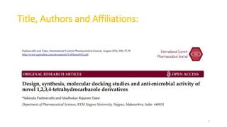 Title, Authors and Affiliations:
2
 