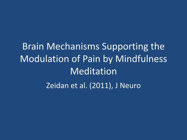 Image showcasing Brain Mechanisms, Pain Modulation, & Mindfulness Meditation | PPTX