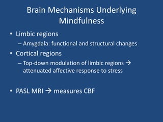 Brain Mechanisms, Pain Modulation, & Mindfulness Meditation | PPTX