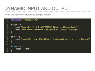 DYNAMIC INPUT AND OUTPUT
Used the variables $input and $output instead
 