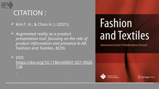 AUGMENTED REALITY AS A PRODUCT PRESENTATION TOOL: focusing on the role ...