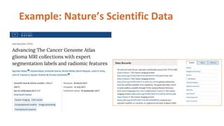 Example: Nature’s Scientific Data
 