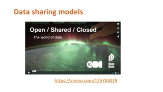 Data sharing models
https://vimeo.com/125783029
 