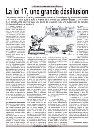 Journal des journaux