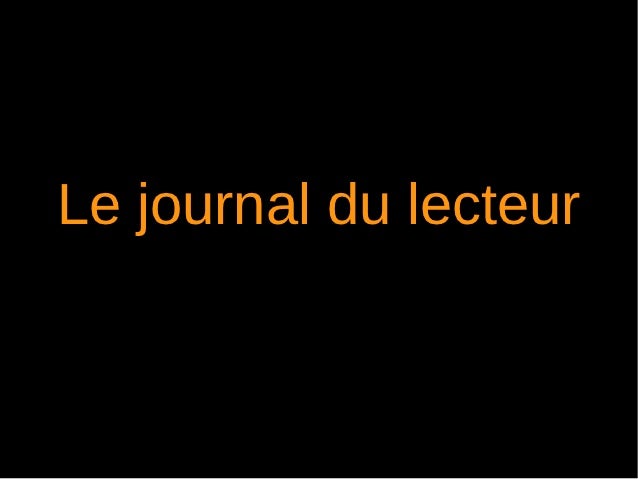 Journal du lecteur