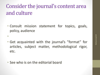 Journal evaluation and selection journal | PPTX