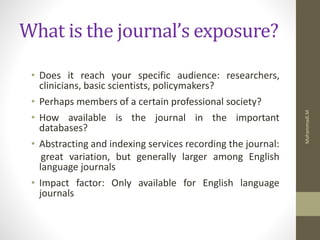 Journal evaluation and selection journal | PPTX