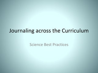 Journaling across the Curriculum
Science Best Practices
 