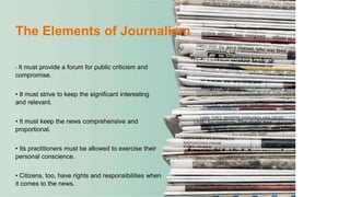 Journalism Design Elements Journalism | PPTX
