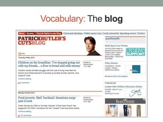 Vocabulary: The blog
 