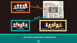 …are also potential customers.
Advertisers
Publishers Readers & Potential Consumers
 