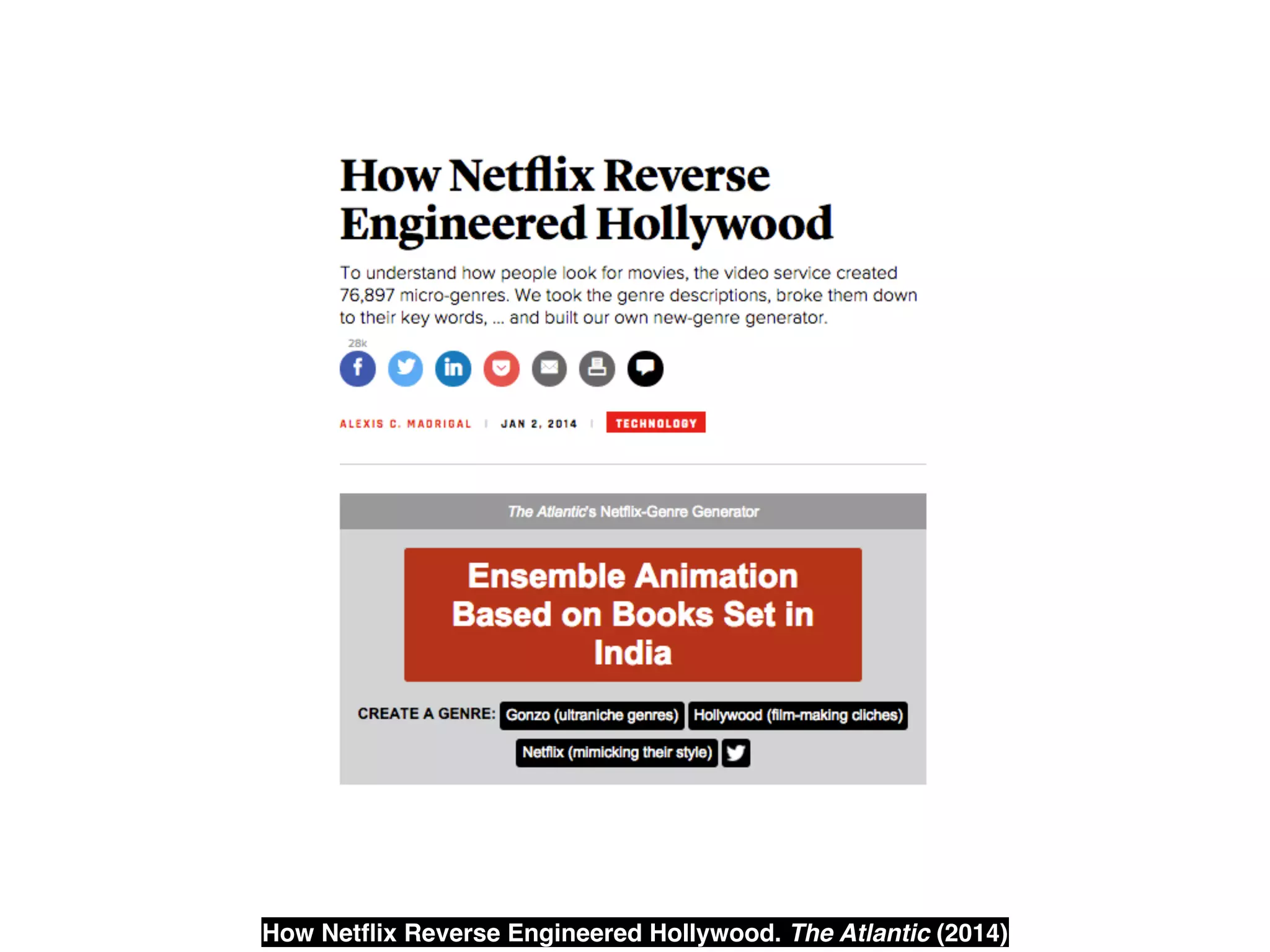 How Netﬂix Reverse Engineered Hollywood. The Atlantic (2014)
 