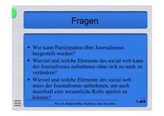 Journalismus, Partizipation, Öffentlichkeit (Witte)