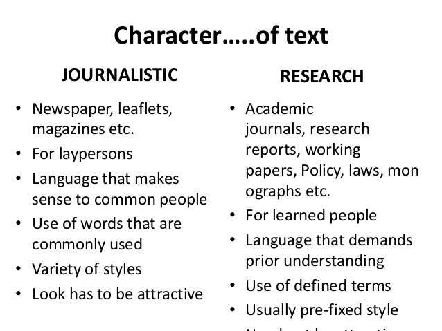 journalistic style
