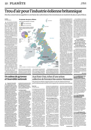 planète
Uncadeaude44tonnes
àl’Assembléenationale
Londres
Correspondance
A
une quinzaine de kilomè-
tres au large des côtes de la
Cumbria, région du nord-
ouest de l’Angleterre, tournent
depuis la mi-février 102éoliennes,
culminantchacuneà150mdehau-
teur. De quoi produire
367mégawatts (MW), assez d’élec-
tricité pour 320 000 foyers.
Dénommée Walney, c’est la plus
grande ferme éolienne au monde:
«LeRoyaume-Uniadequoiêtrefier
desonindustrieéolienne»,s’estvan-
té lors de l’inauguration, le
9février,leministredel’environne-
mentEdwardDavey.
Lepaysestl’undesleadersmon-
diaux de l’éolien en mer. Au large
del’embouchuredelaTamise,une
autre ferme, London Array, est en
construction.Quandelleseraache-
vée en 2013, elle sera à son tour la
plusgrandeaumonde,avec175tur-
binesproduisant 630MW.
Ces énormes projets menés à
bien ne parviennent pas néan-
moinsàdissiperledoutequigagne
aujourd’huiles partisans des éner-
gies renouvelables: comment les
prochains chantiers éoliens vont-
ilsêtrefinancés?Cettequestionest
essentielle puisque le gouverne-
mentbritanniquetabled’icià2020
surdixfoisplusd’éoliennesenmer
ettroisfoisplusd’éoliennessurter-
re qu’aujourd’hui, soit un total de
22 gigawatts supplémentaires. Ce
qui lui permettrait de tenir son
objectif de 15% d’électricité issus
des énergies renouvelables. Et de
damerunpeulepionàlasupréma-
tieactuelledugazet ducharbon.
Mais le gouvernement conser-
vateur a provoqué un certain
malaiseenproposantdansunpre-
mier temps de réduire de 10% les
subventions à l’éolien jusqu’en
2017, parce que les coûts de
constructionsont en baisse.
Aprèscette échéance,les moda-
lités des aides publiques ne sont
pas encore clairement définies,
dans l’attente d’une grande réfor-
me de l’ensemble du marché de
l’électricité. Du coup, plusieurs
entreprises affirment avoir mis
leurs investissements en suspens.
«Nousattendonsd’avoirplusd’élé-
ments précis», confiait récem-
ment au quotidien britannique
The Guardian Magued Eldaief, le
patron de General Electric Energy.
Cesinterrogationsontétérenfor-
céesaveclalettreouverted’unecen-
taine de députés conservateurs,
qui s’élèvent publiquementcontre
l’éolien. Leurs arguments? En plei-
necured’austérité,dépenserdel’ar-
gent pour les énergies propres est,
selon eux, un gaspillage financier,
sansoublierlespaysagesdéfigurés.
Ils appellent donc à une «baisse
spectaculairedes subventions».
Pourl’instant,l’industrieéolien-
ne reste confiante, d’autant que le
gouvernement lui confirme son
soutien…oralement.«Lesentrepri-
ses attendent d’y voir plus clair,
mais la révision des subventions
est la question de quelques mois,
estime Andy Cox, consultant chez
KPMG. L’appétit d’investissement
demeure.» Même son de cloche
dans une grande entreprise euro-
péenne de l’éolien: «Au pire, cela
ralentirajuste un peu les choses.»
Quoi qu’il en soit, même si les
interrogations liées au montant
des subventions étaient levées,
cela ne réglerait pas le problème
dufinancementdecesprojetspha-
raoniques, qui devient de plus en
plus difficile. Jusqu’à présent, la
majorité des fermes éoliennes
étaient auto-financées; les entre-
prises concernées, des mastodon-
tes,parailleursproductricesd’élec-
tricité conventionnelle, qui pou-
vaient se permettre d’avancer les
quelques centaines de millions
d’eurosnécessaires.
Maintenant que les projets
deviennent de plus en plus impor-
tants,cettelogiqueatteintses limi-
tes.Walneyacoûté1,2milliardd’eu-
ros. Fin 2010, le consortium qui en
est à l’origine – le danois Dong et le
britannique SSE – a donc décidé de
faire entrer à son capital un fonds
de pension, le néerlandais PPGM,
luivendant25%duprojet.Unepre-
mièreauRoyaume-Uni.
Cetteannoncen’estpasanodine
carl’industrieéolienneespèrevrai-
ment que les investisseurs institu-
tionnels vont venir à sa rescousse.
Le mouvement va-t-il prendre?
Outre PPGM, le fonds de pension
national du Danemark a injecté de
l’argentdansl’éolien,demêmeque
les fonds d’investissement Maru-
beni(Japon)et TCW(Etats-Unis).
C’est insuffisant. Tom Murley
gèreàHgCapitalleplusgrosfonds
d’investissement européen entiè-
rement dédié à l’électricité renou-
velable, avec 900millions d’euros
de capital. Récemment, il a calculé
l’argent investi depuis 2004 par
les investisseurs institutionnels
enEuropedanscedomaine.Bilan:
ceux-ci ont injecté 8,1milliards
d’euros,à50%dansl’éolienterres-
tre, 19% dans l’éolien en mer, 18%
dans le solaire et 13% pour le reste
(biomasse…). «A l’heure actuelle, il
n’y a eu que sept investissements
dans l’éolien offshore, ce qui repré-
sente 1,5milliard d’euros», souli-
gne-t-il. De quoi doucher les plus
ardentsespoirs.
«Lesfondsdepensionontdel’ar-
gent, mais ils en mettent 80% dans
des actions et des obligations, et le
reste se partage entre immobilier,
hedgefundset matièrespremières,
explique M.Murley. Les infrastruc-
tures,etdanscettecatégorieleséner-
gies renouvelables, ne peuvent être
qu’une toute petite partie de leur
portefeuille.»
Selon lui, pour atteindre les
objectifsde 2020 du Royaume-Uni
dans l’éolien en mer, il faudrait
trouverenviron6milliardsd’euros
auprèsdesfondsd’investissement,
soit quatre fois plus que l’argent
injectéjusqu’àmaintenant:«Peut-
être qu’on y arrivera, mais cela ne
vapasêtrefacile.»
L’image d’un Royaume-Uni qui
mettrait au rebut ses énergies fos-
silespourseconsacrerpleinement
àl’énergieduventn’estpasencore
pourdemain.p
Éric Albert
New York
Envoyée spéciale
JimGerritsenestunpetitfermier
du Maine (nord-est des Etats-
Unis), spécialiste de la culture
biologique de la pomme de terre.
Une rareté dans le pays qui lui per-
met de vendre ses produits pres-
que deux fois plus cher que ses
concurrents. Alors, quand une fer-
me liée à Monsanto, le géant de
l’agriculturetransgénique,s’estins-
talléeil y a quelquesmois à6miles
(9,6km)desonexploitation,M.Ger-
ritsenacommencéàavoirpeur.
La distance est-elle suffisante
pour éviter que ses cultures ne
soient «contaminées»? Avec le
vent, le pollen, «on n’est à l’abri de
rien,iln’yaaucunegarantie,dit-il.Il
yadequois’inquiéter,jeveuxsavoir
avecquoijenourrismafamille,mes
clients!» Ce fermier est, du reste,
moins terrifié à l’idée de cultiver
sans le savoir des produits généti-
quementmodifiésqued’êtrepour-
suivi par Monsanto pour violation
de brevets liée à l’exploitation de
sessemencesoupesticides.
A tort? Selon l’association Food
Democracy Now! (FDN), en treize
ans, Monsanto aurait enquêté en
secret sur 7344fermes suspectées
d’utilisersesproduits,donnantlieu
à144actionsenjustice.Or,M.Gerrit-
sen le sait, contre la puissance éco-
nomiquedelamultinationale,ilne
pourrarien:«Ceseralafaillite.»
Seulement voilà, aux yeux de la
justiceaméricaine,susciterla peur
n’estpas,ensoi,répréhensible.Lun-
di27février,lajugefédéraleàMan-
hattan,NaomiBuchwald,aannon-
cé avoir débouté l’action collective
(classaction) intentéeenmars2011
contre Monsanto par M.Gerritsen
au nom de son association d’agri-
culteurs bio, Osgata, soutenue par
des dizaines d’organisations et de
fermiersspécialistesdel’agricultu-
retraditionnelleoubiologique.
«Peur d’un danger futur»
Une déconvenue pour les plai-
gnants, que la juge justifie par les
faits: il n’y apas decontamination
avéréedesplantationsconcernées,
et l’accusé, Monsanto, a certifié
n’avoir jamais intenté de procès
pour violation de brevets envers
des agriculteurs «qui ne souhai-
taientpasutilisersesproduitstrans-
géniques». En résumé, «la peur
d’undangerfuturn’estpassuffisan-
te» pour démontrer l’existence
d’un différend réel et immédiat
entre les parties, écrit la juge dans
sonarrêté.
Plus cinglante, Mme
Buchwald
estimequ’enréclamantàMonsan-
to un engagement écrit certifiant
que la firme ne les poursuivrait
pasenjustice,lesplaignantsonteu
recoursà une tactique«inaccepta-
ble». Arguer que l’entreprise refu-
se de répondre favorablement à
cette requête ferait croire à l’exis-
tence d’une menace qu’elle juge
«subjective».
Cette décision est «une victoire
pourtouslesfermierspermettantà
toute forme d’agriculture biologi-
que,conventionnelleoubiotechno-
logiquedecoexister»,aréagiDavid
Snively,vice-présidentexécutifde
Monsanto.Ledirigeant,dontlafir-
me souffre d’une image de
«méchant Américain», se réjouit
quelajugetordelecou«aufantas-
me perpétué contre notre métier
par cesfermiers et sur Internet».
Dans le rang des plaignants, en
revanche, c’est la consternation.
Personne ne nie que les planta-
tionspuissentêtrecontaminéeset
DavidMurphy,fondateurdel’asso-
ciation FDN redoute qu’à cause de
Mme
Buchwald, «les brigades de
Monsanto continuent à faire
régnerlaterreurchezlesfermiers».
En outre, «la juge renforce les
craintesgrandissantesdelacorrup-
tion de nos institutions démocrati-
ques»,accuse-t-il.Pourcemilitant,
en semblant plier devant la firme,
la justice américaine laisse à dési-
rer,notammentau regarddes der-
nières décisions prises en France,
où le gouvernementa réclaméà la
Commission européenne de sus-
pendre l’autorisation de mise en
culture du maïs MON810, jugé
toxique.
Mais, aux Etats-Unis, les choses
ne s’arrêteront sans doute pas là.
Daniel Ravicher, avocat des fer-
miers, pense que «la juge a fait de
nombreuses erreurs» pour arrêter
sa décision. Etudiant minutieuse-
mentletexte,iln’exclutpasdefai-
re appel.p
Claire Gatinois
Lesmodalités
desaidespubliques
nesontpasencore
définies,dansl’attente
d’uneréformedu
marchédel’électricité
Troud’airpourl’industrieéoliennebritannique
Desélusconservateursappellentàunebaissedessubventionsetlesinvestisseurssemontrentdeplusenplusfrileux
Mer Le capitaine du cargo
échoué en Nouvelle-
Zélande plaide coupable
Le capitaineet le second du porte-
conteneursRena plaident coupa-
ble de navigationdangereuse et
entraveà la justice. Leurcargo, bat-
tant pavillonlibérien, qui s’était
échoué le 5octobre sur le récif de
l’Astrolabe(Nouvelle-Zélande),a
libéréplus de 300 tonnes de fioul
au large d’une côte touristique.
Devantle tribunalde Tauranga,
mercredi29février, les deux hom-
mes de nationalitéphilippine ont
reconnuavoir voulu gagner du
temps en se rapprochantdes
côtes. – (AFP.)
ClimatLes Américains
davantage convaincus
du réchauffement
62 % des Américainspensent que
la températuremoyenne de la ter-
re a effectivementaugmenté au
cours de ces quarante dernières
années, selonun sondage réalisé
par l’Universitédu Michigan et le
College Muhlenberg,publié mar-
di 28 février. La part des convain-
cusaugmente de 10 % en un an,
mais ils restent politiquement
divisés: 78 % des sympathisants
démocratesle sont, contre 47 %
des républicains. – (AFP.)
Pollution En France, l’air
est meilleur à la campagne
Selon une étude de l’Agence de
l’environnementet de la maîtrise
de l’énergie (Ademe), publiéemar-
di 28février, la qualité de l’air est
plutôt meilleure dans les zones
rurales,sauf dans les fonds de val-
lée. Les analysesmenées dans
neuf régions montrent qu’en
Savoie se pose le problème de l’ac-
cumulationde polluants arrêtés
parlesAlpes, en particulierles par-
ticules fines issues des chauffages
au bois. – (AFP.)
A
l’agendade l’Assemblée
nationaledu mercredi
29février figureun cava-
lierlégislatif de poids: 44 tonnes
précisément.S’il est adopté, il va
permettre aux transporteursde
chargerleurs camionsles plus
volumineuxde 4t de fret supplé-
mentaire,sans être soumis à
l’obligationde les doter d’un
sixièmeessieu. Le dispositif per-
metaux professionnelsde la rou-
te d’augmenterleurs cargaisons
sans avoir à investir dans une
nouvelleflotte. En France, jus-
qu’à présent, les plus gros véhicu-
les pouvaienttransporter 40t.
Ce coup de pouce en faveur du
transportroutier qui s’est discrè-
tementglissé dans la proposition
de loi du députéJean-Luc Wars-
mann (UMP),est donc sur le
pointd’achever son parcours par-
lementaire.Il apparaît au milieu
de moult autres articles, entre
une nouvelleprésentation des
bulletinsde paie et l’allégement
de la publicationdu bilan social
et environnementaldans les
entreprises,entre autres.
Enpremièrelecture,ce texte
foisonnantavait notammentfait
ironiserlesénateurRonanDan-
tec,du groupeécologiste: «Ilest
assezlégitimede sedemanderce
quel’augmentationdu tonnage
descamionsvient fairedansune
propositionde loidite de“simplifi-
cationdu droitet allégementdes
démarchesadministratives”.»
Estimantà environ 500mil-
lions d’euros le surcoût d’entre-
tien des chaussées que risque
d’entraînercette mesure, le vice-
présidentde la commissiondéve-
loppementdurable avait conclu
qu’il s’agissait«encore et tou-
joursde privilégier le transport
routier» au détrimentdu fret flu-
vial, maritimeet ferroviaire.
«Loi fourre-tout»
Unmauvaiscouppour ceder-
nier secteurqui a déjà été divisé
par deuxen dix ans. «C’est une loi
fourre-tout.Chacunsaitque le dia-
blesecachedansles détails,dénon-
cele député Françoisde Rugy
(EuropeEcologie-LesVerts). Le
nombred’essieuxest fondamental
pourl’usuredesroutes,or lestrans-
porteursne lapaientpas en
dehorsdes autoroutes,et la taxe
surlespoids lourds estrenvoyée
aprèsl’électionprésidentielle…»
L’argumentselon lequelfaire
roulerdes camionsencore plus
longslimiterait le nombre de
véhiculesen circulation,donc
l’émissionglobalede CO2, est loin
deconvaincreFranceNatureEnvi-
ronnement(FNE) dans la mesure
où cela ne privilégieraitque le
transportroutier. La définition
dela chargeautoriséedevraitrele-
verdu domaine réglementaire,
pas d’une propositionde loi por-
tant surdes sujets tout autres,
estime l’organisation.
L’articleest en outrecontraire
à la Charte de l’environnement,
selonlaquelleles politiquespubli-
quesdoivent promouvoirle déve-
loppementdurable.Conclusion:
FNE appelle les parlementairesà
déposerun recours devant le
Conseilconstitutionnel.p
Martine Valo
IRLANDE
ROYAUME-UNI
FRANCE
Londres
Iles Orcades
Iles Shetland
Mer du Nord
Mer
d'Irlande
Manche100 km
PARCS ÉOLIENS ONSHORE ET OFFSHORE
RÉPARTITION DES SOURCES D’ÉNERGIE
POUR LA PRODUCTION D’ÉLECTRICITÉ
EN 2010
SOURCES : REVEWABLE-UK ; DEPARTMENT OF ENERGY AND CLIMATE CHANGE.
327 parcs opérationnels
44 parcs en construction
Walney
Le plus grand
parc éolien offshore
du monde
London
Array
Le futur plus grand
parc éolien offshore
du monde
Un pionnier des parcs offshore
CharbonGaz
28%
Nucléaire
16%
Eau et autres
4%
Eolien
3%
Importation
1%
Pétrole
1%
47%
AuxEtats-Unis,échecd’uneaction
collectivedefermiersbiocontreMonsanto
DespaysansduMainecraignentd’êtreaccusésdeviolationdebrevets
parlamultinationale,dontlesOGMrisquentdecontaminerleurschamps
10 0123
Jeudi 1er
mars 2012
 
