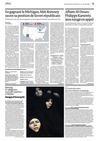 90123
Jeudi 1er
mars 2012 international & europe
Meeting
d’«allégeance
auGuidesuprême»
àTéhéran
Imagesd’Iran(3/6)
Né à Téhéran en 1970, Aslon Arfa a travaillé
pour des journaux et magazinesiraniens
avant de devenir photographeindépendant.
TÉHÉRAN,28FÉVRIER. DES FEMMES s’inscri-
vent sur la liste de l’ancien ministre de l’éduca-
tion, Hossein Mozafar, lors d’un rassemblement
appelé«allégeance au Guide suprême» en vue
des élections parlementairesdu 2mars.
L’assistancese composedepartisansdes par-
tisfondamentalistes.Principalsujet évoqué: le
besoind’unité ducamp conservateur.En effet,
plusieursfactions defondamentalistessonten
concurrencepour les électionsdu 2mars. Le
Frontde la persistance,pro-Ahmadinejad,s’op-
poseà desgroupestrès critiquesà l’égarddu pré-
sidentcommele Frontuni desconservateurs,
composéde prochesdu Guide suprêmeAliKha-
menei,et le Frontde l’endurance,del’anciencan-
didatàlaprésidentiellede 2009MohsenRezaï.
Malgré des appels à l’unité entre les critiques
de Mahmoud Ahmadinejad, les divisions per-
sistent et de nombreuses petites listes sont en
concurrence. Pour la seule circonscriptionde
Téhéran, 18 listes sont présentées. Une seule se
revendique réformatrice, tandis que les autres
se composent de conservateurs ou de fonda-
mentalistes.
Lesfemmescandidatessontminoritaires.Les
droitsde voteet d’éligibilitésont accordésaux
femmesdepuis1963en Iran,maisleur rôlepoliti-
quereste marginalavecune présencede moins
de3%(8 femmespour 290 sièges)dans l’actuel
Parlement,dominé par les conservateurs.p
ASLON ARFA POUR «LE MONDE»
E
n annulant le jugement de la
cour d’appel de Paris qui, le
21mai2008,avaitrelaxéPhi-
lippeKarsenty, le directeurdu site
InternetMedia-Ratings(uneagen-
ce de notation des médias), en
conflitavecFrance2,laCourdecas-
sation a relancé, mardi 28février,
une affaire qui empoisonne
depuisprèsde douzeans lachaîne
de télévision publique et son cor-
respondant à Jérusalem, Charles
Enderlin. Cette décision va à l’en-
contre de la demande du parquet
général qui, le 14février, avait
requis le rejet du pourvoi formé
par France2. Philippe Karsenty
seradoncrejugéenappeldansplu-
sieurs mois à Paris.
Relayant les assertions d’une
agence franco-israélienne, Metula
News Agency (Mena), il avait affir-
mé en 2004 qu’un reportage sur
les affrontements à Gaza, diffusé
en septembre2000 sur France2
avait été truqué. Les images qui
montraient Mohammed Al-Dou-
ra, un enfant palestinien de 12ans,
entrain demourirdansles brasde
son père sous les tirs entre Palesti-
niens et soldats israéliens avaient
fait le tour du monde, avant de
devenir, pour les Palestiniens,
emblématiques de l’agression
israéliennecontreleur peuple.
Selon M.Karsenty, la scène fil-
mée par un cameraman palesti-
niende France2 et commentéepar
Charles Enderlin relevait d’une
«supercherie», d’une «imposture»
et d’une «mascarade». M.Karsen-
ty, outre mettre en doute l’origine
israéliennedestirsresponsablesde
la mort du jeune garçon, accusait
France2 d’avoir monté «un faux
reportage,unepurefiction».
La chaîne avait répliqué en l’at-
taquant en diffamation. Condam-
né par le tribunal correctionnelde
Paris en octobre2006, Philippe
Karsenty avait été relaxé en appel
deuxans plus tard.
Dans ce laps de temps et avant
d’examinerledossieràl’audience,
la cour d’appel avait ordonné un
supplément d’enquête en octo-
bre2007, afin d’obtenir les images
prises par le cameraman de Fran-
ce2. Ces rushes avaient été proje-
tés au procès en appel. «Il y a une
industrie du faux reportage à
Gaza, avait dénoncé M.Karsenty.
J’ose attaquer l’icône Mohammed,
défendue par l’icône médiatique
CharlesEnderlin,maisl’histoireme
donnera raison.»
Preuve de la bonne foi
Sans se prononcer sur le conte-
nu du reportage et tout en recon-
naissant que les propos de M.Kar-
senty portaient «incontestable-
ment atteinte à l’honneur et à la
réputation des professionnels de
l’information», les juges avaient
estimé que M.Karsenty n’avait
«pas dépassé les limites de la liber-
té d’expression».
Dans son arrêt rendu mardi, la
Courde cassationconsidèreque la
cour d’appel n’était pas fondée à
ordonnerunsupplémentd’enquê-
te. Elle a outrepassé ses pouvoirs.
Les juges rappellent que, « en
matièredediffamation,sile préve-
nu peut démontrer sa bonne foi
parl’existencedecirconstancespar-
ticulières, c’est à lui seul qu’incom-
be cette preuve, sans que les juges
aientlepouvoirdeprovoquer,com-
pléter ou parfaire l’établissement
de celle-ci». Or, en réclamant à
France2 les rushes de son camera-
man, les juges soulignent que «la
cour d’appel a méconnu» ce texte.
Côté France2, on se réjouit de
cette décision. «Nous avions tou-
jours soutenu que la communica-
tion des rushes, au-delà de son illé-
galité, ne pouvait strictement rien
apporter», a déclaré l’avocat de la
chaîne de télévision, Me
Emma-
nuel Piwnica.p
Yves Bordenave
AffaireAl-Doura:
PhilippeKarsenty
serarejugéenappel
LamortfilméeparFrance2en2000d’unjeune
Palestinienestl’objetd’uneguérillajudiciaire
Chine
Aumoinsdixmorts
dansdesviolencesauXinjiang
PEKIN. Des violences à Karghilig, une petite ville à la population majo-
ritairement ouïgoure du sud du Xinjiang, dans l’extrême-ouest
chinois, auraient fait une dizaine de morts, mardi 28février, au soir,
selon l’agence de presse officielle Chine Nouvelle et plusieurs sources
liées à la communauté ouïgoure en exil.
Chine Nouvelle fait état «d’émeutiers» qui s’en seraient pris à des «vic-
times», sans préciser si ces dernières sont han, l’ethnie majoritaire en
Chine, dont la domination de cette région turcophone et musulmane
des marches de l’empire entraîne des irruptions régulières de violen-
ces. L’incident intervient alors que la région autonome du Xinjiang
fait l’objet d’une nouvelle campagne de choc ciblant la population
ouïgoure, qui se serait traduit par de nombreuses arrestations et opé-
rations de «rééducation». p B.Pe.
Allemagne Euro: la Cour de Karlsruhe renforce
les pouvoirs du Bundestag
BERLIN.Les juges de la cour constitutionnellede Karlsruheont rejeté,
mardi 28février, la tentative de la coalition gouvernementalede créer
une mini-commissionde neuf députéschargée de répondre dans l’ur-
gence aux demandes européennesconcernantl’utilisationdu Fonds
européende stabilitéfinancière (FESF). La politique budgétaire,dont
relèventles décisions sur l’euro qui engagent l’argent public allemand,
«est de la responsabilitédu Bundestag tout entier», a estimé la Cour qui
avait été saisie par deux députés de l’opposition.Seule exception: les
décisionsd’achat d’obligationssouveraines sur le marché. Pour celles-
ci, la cour aretenu l’argumentd’une nécessaireconfidentialité,et confir-
mé la légalité de la mini-commission.Le présidentdu Bundestag, Nor-
bert Lammert(CDU), a qualifié la décision de la cour de «compréhensi-
ble» et s’est dit convaincu de trouver une solution. – (Corresp.)
Biélorussie L’Union européenne rappelle
ses ambassadeurs en Biélorussie pour consultations
BRUXELLES.L’Union européenne(UE) a décidé, mardi 28février, de rap-
peler pour consultationsses ambassadeursen poste en Biélorussie. Cet-
te décision intervient après le renvoi des ambassadeursde l’UE et de
Polognedécidé par le présidentbiélorusse, AlexandreLoukachenko.
Mardi,l’UE a imposé de nouvellessanctions au régime biélorusse en
gelant les avoirs et en privant de visa en Europedix-neuf magistrats et
deuxresponsables de la police, responsablesde l’arrestation et de la
condamnationd’opposants au régime. Rééluen 2010 avec 80% des
voix à l’issue d’un scrutin entachéde fraudes, le présidentLoukachenko
a depuisfait emprisonnertous ses opposants. – (AFP.)
Washington
Correspondante
E
n route pour le «Super mar-
di»du6mars!MittRomneya
sauvé sa position de favori de
la course à l’investiture républicai-
ne en remportant, mardi 28février
les primaires de l’Arizona et, sur-
tout, du Michigan, où le catholique
intégriste Rick Santorum l’avait
sérieusement menacé.
Entermedenombrededélégués,
l’ex-gouverneur du Massachusetts
reste loin du compte. Selon les esti-
mations des médias, il réunirait
désormais quelque 175délégués
alorsque1144sontnécessairespour
emporter la nomination. Compte
tenu du fait que certains Etats attri-
buent leurs délégués à la propor-
tionnelle,d’autresselonunsystème
majoritaire,etque416déléguésseu-
lement sont en jeu mardi dans dix
Etats,ladateàlaquelleseraconnule
nom du candidat qui affrontera
Barack Obama le 6novembre est
totalement imprévisible.
Mitt Romney l’a emporté sans
difficultéenArizona,avec47,3%des
voix, devant Rick Santorum
(26,5 %), l’ancien président du
CongrèsetbêtenoiredeBillClinton,
NewtGingrich(16,2%)etle«liberta-
rien» Ron Paul (8,5%). Il a bénéficié
de la mobilisation des mormons, et
surtout du soutien de l’influent
sénateurdel’Arizona,JohnMcCain.
Le Michigan était plus acrobati-
que. Mitt Romney s’était retrouvé
distancé par Rick Santorum – jus-
qu’à 10points d’écart. Les médias
commençaient à écrire sa nécrolo-
gie politique, soulignant à quel
point une défaite dans l’Etat où il
avaitgrandietdontsonpèreétaitle
gouverneur dans les années
1960serait symbolique.
Finalement, l’humiliation n’a
pas eu lieu. Mitt Romney a fini,
dans la soirée, avec un peu plus de
3points d’avance sur son principal
rival(41,1%contre37,9%àRickSan-
torum et 11,7 % pour Ron Paul).
«Nous n’avons pas gagné de beau-
coupmais cela asuffi etc’est tout ce
quicompte»,s’est satisfait lecandi-
dat devant ses partisans, soulagés.
«Washington, nous voilà»! a lancé
safemmeAnn,quiintervientsysté-
matiquement avant lui.
Contrairement aux prédictions,
Mitt Romney n’a pas pâti de son
opposition au sauvetage del’indus-
trie automobile. Dans une tribune
du New York Times, publiée en
2008,ils’étaitindignéquelegouver-
nement songe à sauver une entre-
prisedelabanqueroute.Titré«Lais-
sons Detroit faire faillite», le texte
luia été abondamment resservi.
Rick Santorum a même com-
mandité des appels téléphoniques
robotisés (robocalls) aux électeurs
démocrates en leur rappelant que
Mitt Romney avait, en revanche,
approuvé « le sauvetage de ses
copains milliardaires ». Il leur
demandait de «punir» l’ingrat.
Quelques milliers de démocrates
ont suivi l’appel. Dans le Michigan,
ils sont autorisés à participer aux
primaires républicaines, et ils ne
s’en privent pas, au motif que le
scrutin est organisé avec l’argent
du contribuable. En 2000, ils
avaient contribué à la victoire de
John McCain sur George Bush.
Selon les sondages de sortie des
urnes, les électeurs favorables au
bailout(sauvetage)del’automobile
n’ontpasparticulièrement «puni»
MittRomney.Ilestvraiquetousles
candidats républicains étaient
contre le plan de sauvetage. En
revanche, près des deux-tiers des
électeurs indépendants estiment
que ce plan a permis de sauver
l’automobile, ce qui, dans la pers-
pective de l’élection de novembre,
réjouit la Maison Blanche.
La bagarre du «Super Tuesday»
va se concentrer sur l’Ohio, où Rick
Santorumentendfairejouerlafibre
«col bleu».Ilessaie aussi derécupé-
rerlevotedesfemmes,qu’ils’estalié-
néavecsesdéclarationssurles«dan-
gers» de la contraception. Selon les
sondages, Mitt Romney l’a devancé
de6points chezlesfemmes. Pour la
première fois, l’ex-sénateur a lon-
guement parlé de sa mère, 93ans.
Uneinfirmière,quiatoujoursconti-
nué à travailler et qui ne craignait
pasdegagner plusquesonmari.
Parallèlement aux primaires, la
bagarre continue entre Mitt Rom-
neyetBarackObama,préfigurant la
campagne de novembre. Le prési-
dent a exploité son avantage en
tenant,mardi,undiscoursdevantle
syndicat de l’automobile (UAW)
opportunément réuni en congrès à
Washington.Ilarappelélesuccèsde
General Motors, redevenu le pre-
mier constructeur mondial, qui a
remboursé 24milliards de dollars
(18milliards d’euros) sur les 51mil-
liards accordés par le gouverne-
ment fédéral, et qui a engrangé les
«profits les plus élevés en cent ans
d’existence».
A deux jours d’intervalle, les
deux adversaires ont présenté un
plan de réforme de la fiscalité.
M. Romney essaie aussi de se
démarquersurlapolitiqueétrangè-
re en se livrant systématiquement
à une défense appuyée des intérêts
d’Israël. Mais selon un sondage
publié jeudi par le professeur Shi-
bley Telhami, de l’université du
Maryland,BarackObamaestlecan-
didat qui a la préférence des Israé-
liens sur l’ensemble des républi-
cains. «Ce n’est pas le moment de
freiner, a souligné le président. Au
contraire, il faut accélérer.»p
Corine Lesnes
Labagarredu«Super
Tuesday»vase
concentrersurl’Ohio,
oùRickSantorum
entendfairejouer
lafibre«colbleu»
Les échéances du Parti républicain en mars
3mars Caucus dans l’Etat de
Washington.
6mars «Super Tuesday»: Alas-
ka, Georgie, Idaho, Massachu-
setts, Dakota du Nord, Oklahoma,
Ohio, Tennessee, Vermont et Vir-
ginie. Début des caucus dans le
Wyoming, qui s’achèvent le
10mars.
10mars Caucus du Kansas.
13mars Primaires en Alabama et
au Mississippi, caucus à Hawaï.
17mars Caucus du Missouri.
20mars Primaire dans l’Illinois.
24mars Louisiane.
27-30août Convention du Parti
républicain en Floride. L’adversai-
re de Barack Obama sera désigné.
Washington
Arizona
Capitale : Phoenix
Michigan
Capitale : Lansing
EngagnantleMichigan,MittRomney
sauvesapositiondefavorirépublicain
M.Romneyn’apaspâtidesonoppositionausauvetagedel’industrieautomobileparl’Etat
 
