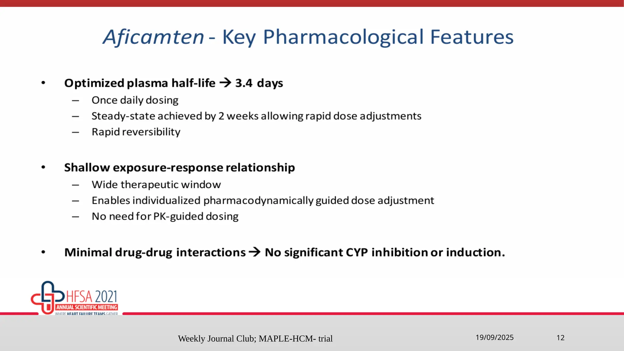 Weekly Journal Club; MAPLE-HCM- trial 12
19/09/2025
 