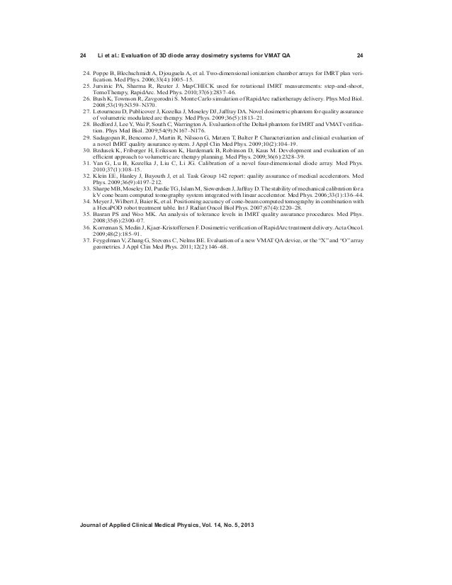 Journal of applied clinical medical physics Vol 14, No 5 (2013)