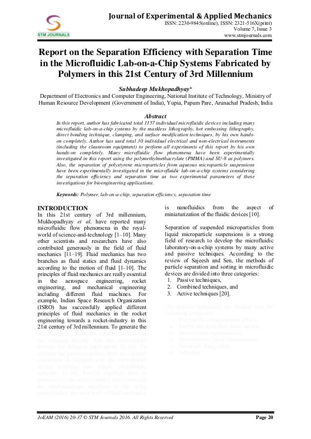 Journal of Experimental & Applied Mechanics vol 7 issue 3