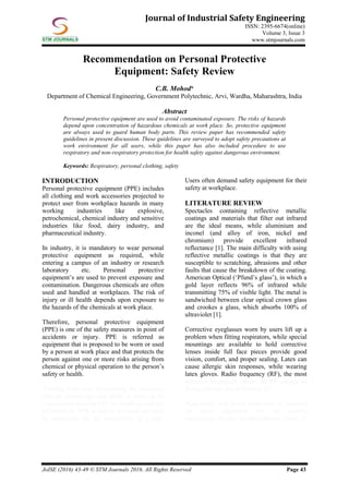 Journal of Industrial Safety Engineering vol 3 issue 3 | PDF