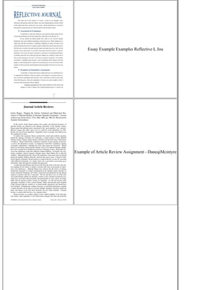 Essay Example Examples Reflective L Jou
Example of Article Review Assignment - DaneqiMcintyre
 