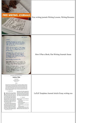 Free writing journals Writing Lessons, Writing Resource
How I Plan a Book, Part Writing Journals Susan
LaTeX Templates Journal Article Essay writing exa
 