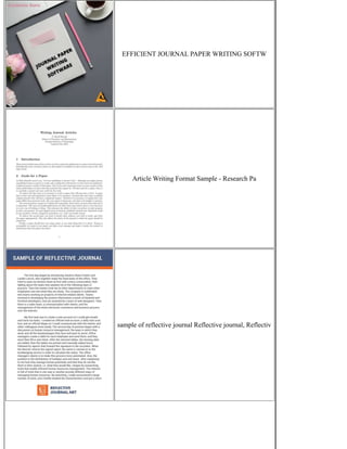 EFFICIENT JOURNAL PAPER WRITING SOFTW
Article Writing Format Sample - Research Pa
sample of reflective journal Reflective journal, Reflectiv
 