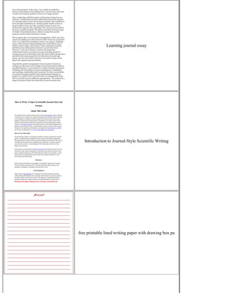 Learning journal essay
Introduction to Journal-Style Scientific Writing
free printable lined writing paper with drawing box pa
 