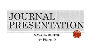 NAYANA DINESH
4th Pharm D
1
 