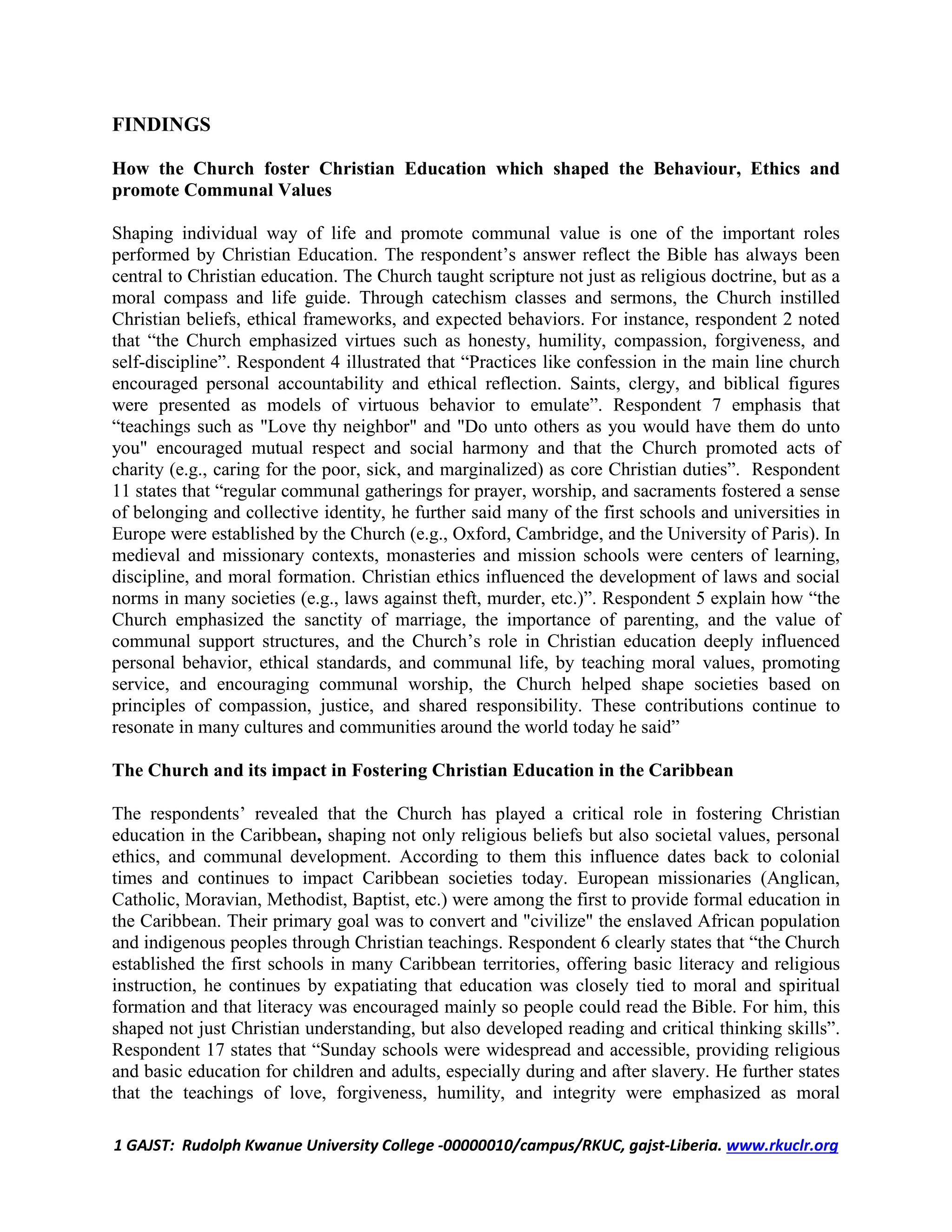 THE CHURCH AND ITS IMPACT: FOSTERING CHRISTIAN EDUCATION | PDF