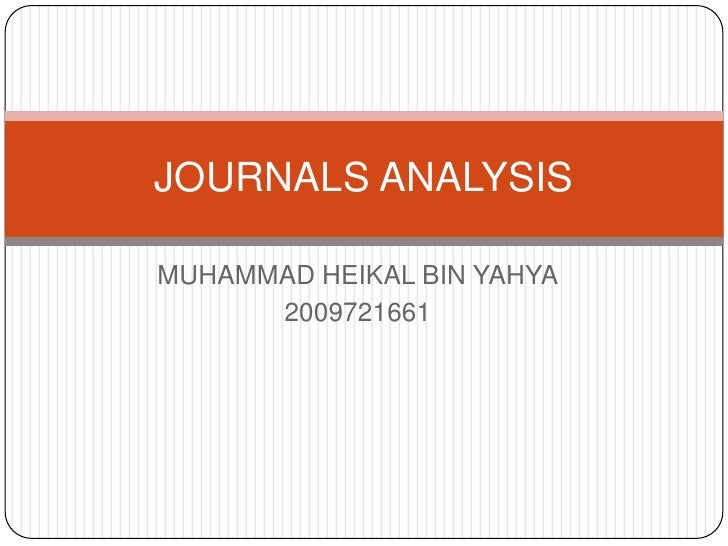Journals analysis ppt