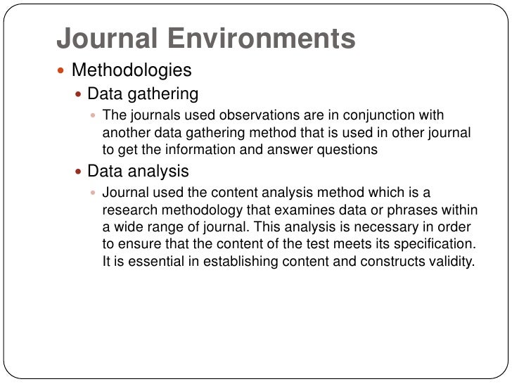 Journals analysis ppt
