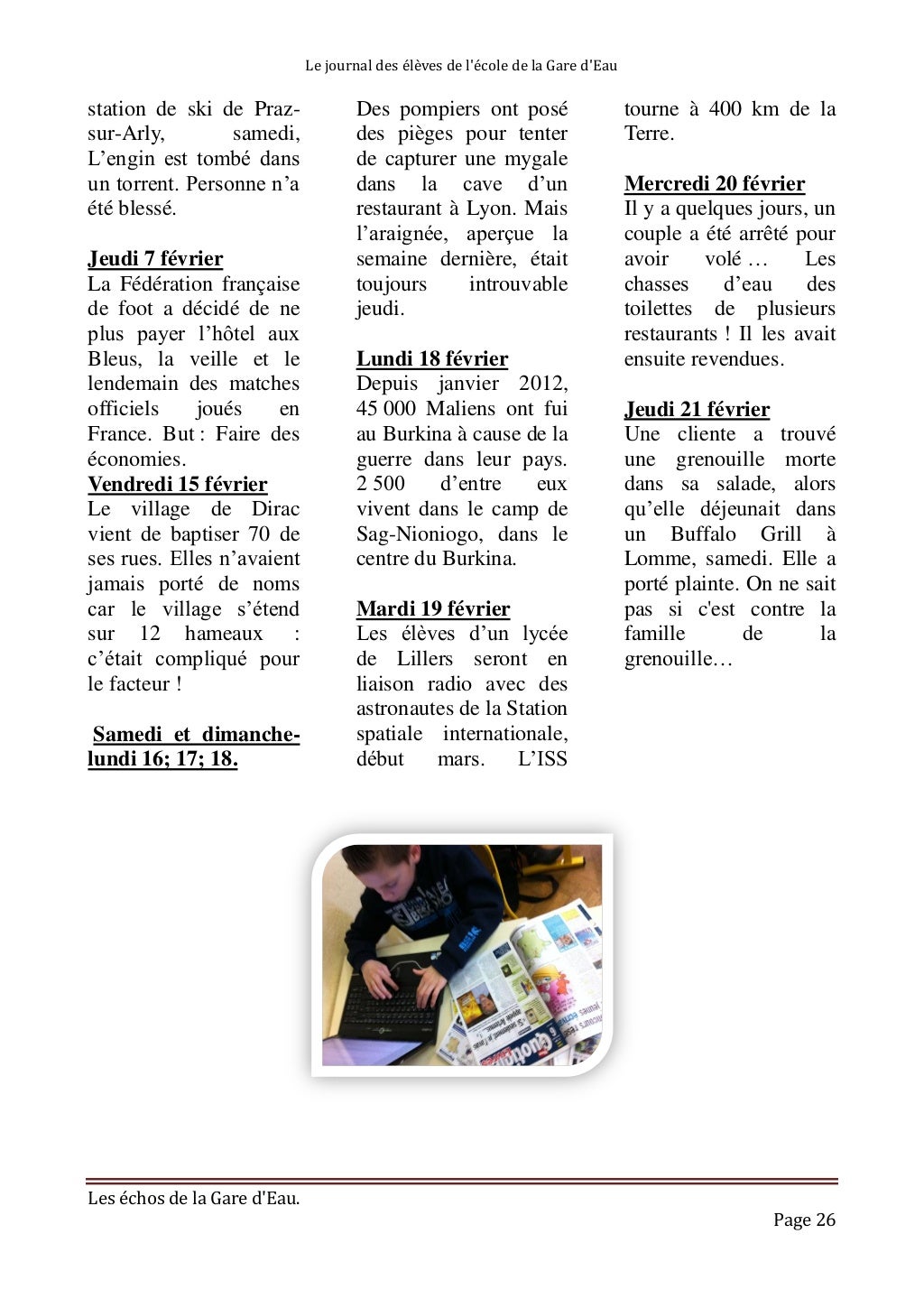 Journal de l'école