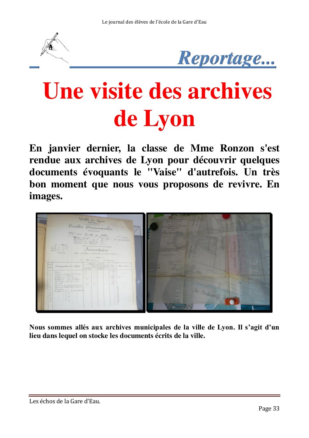 Journal de l'école