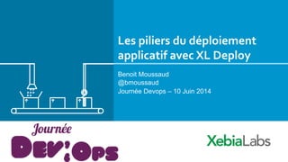 Les	
  piliers	
  du	
  déploiement	
  
applicatif	
  avec	
  XL	
  Deploy	
  
Benoit Moussaud
@bmoussaud
Journée Devops – 10 Juin 2014
 