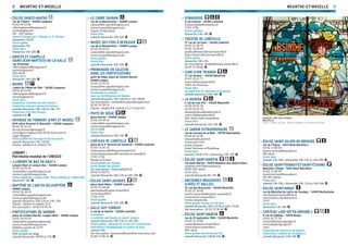 MEURTHE-ET-MOSELLE MEURTHE-ET-MOSELLE 98
ÉGLISE SAINTE-AGATHE
rue de l’Église – 54260 Longuyon
03 82 44 55 00
ville.longuyon@longuyon.fr
www.longuyon.fr
XIIe
- XIIIe
siècles
Concert d’orgue par F. Mayeur et S. Pierson
dimanche 15h30
Visite guidée
dimanche 14h
Visite libre
dimanche 14h-18h G
GROTTE ET CHAPELLE
SAINT-JEAN-BAPTISTE-DE-LA-SALLE
rue O’Gorman
ville.longuyon@longuyon.fr
www.longuyon.fr
XIXe
siècle
Visite libre
dimanche 14h-18h G
MAIRIE
1 place de l’Hôtel de Ville – 54260 Longuyon
03 82 44 55 00
ville.longuyon@longuyon.fr
www.longuyon.fr
Visite libre
Exposition « Artistes du XXIe
siècle »
Exposition concours photo patrimoine
samedi-dimanche 10h-12h et 14h-17h
Projection d’un ﬁlm (forum)
samedi 21h G
OUVRAGE DE FERMONT (FORT ET MUSÉE)
D174 entre Fermont et Beuveille – 54260 Longuyon
03 82 39 35 34
fort.de.fermont@orange.fr
www.ligne-maginot-fort-de-fermont.asso.fr
Ligne Maginot
Visite guidée de l’ouvrage et de son musée
samedi-dimanche 14h, 15h30
Payant : adultes 6 €, enfants 5 €
LONGWY :
Patrimoine mondial de l’UNESCO
«LONGWY DE BAS EN HAUT»
Longwy-Haut et Longwy-Bas – 54400 Longwy
03 82 24 94 54
contact@ot-paysdelongwy.com
www.ot-paysdelongwy.com
Visite randonnée : Longwy Haut, Vieux Château et Longwy Bas
dimanche 10h G
BAPTÊME DE L’AIR EN HELICOPTÈRE
54400 Longwy
03 82 24 94 54
contact@ot-paysdelongwy.com
www.ot-paysdelongwy.com
samedi-dimanche 10h-12h et 14h -19h
Payant : adultes et enfants 45 €
Sur inscription : 03 82 24 94 54
FORTIFICATIONS DE VAUBAN
place du Colonel Darche, Longwy-Haut – 54400 Longwy
03 82 24 94 54
contact@ot-paysdelongwy.com
www.ot-paysdelongwy.com
Édifiées à partir de 1679
Visite guidée
RDV au puits de siège
samedi-dimanche 10h30 et 15h G
LE CARRE VAUBAN
rue de la Manutention – 54400 Longwy
contact@ot-paysdelongwy.com
www.ot-paysdelongwy.com
Espace d’exposition
Visite libre
samedi-dimanche 10h-18h G
MUSÉE DES FERS À REPASSER
rue de la Manutention – 54400 Longwy
03 82 24 94 54
contact@ot-paysdelongwy.com
www.ot-paysdelongwy.com
Visite guidée
Visite libre
samedi-dimanche 10h-18h G
PROMENADE EN CALÈCHE
DANS LES FORTIFICATIONS
puits de siège, place du Colonel Darche
54400 Longwy
03 82 24 94 54
contact@ot-paysdelongwy.com
www.ot-paysdelongwy.com
Promenade en calèche
dans les fortiﬁcations de Vauban
samedi-dimanche 10h-12h30 et 14h-18h30
Sur inscription : contact@ot-paysdelongwy.com
03 82 24 94 54
Payant : adultes 8 €, enfants (3 à 11 ans) 4 €
PUITS DE SIÈGE
place Darche – 54400 Longwy
03 82 24 94 54
contact@ot-paysdelongwy.com
www.ot-paysdelongwy.com
1679-1690
Visite libre
samedi-dimanche 10h-19h G
CHÂTEAU DE LUNÉVILLE
place de la 2e
Division de Cavalerie – 54300 Lunéville
03 83 76 04 75
chateauluneville@departement54.fr
www.chateauluneville.meurthe-et-moselle.fr
1703-1720
Musée de France
Visite guidée du château
Visite guidée des jardins
Sur inscription : svassart@cg54.fr
03 83 76 04 75
samedi-dimanche 10h-12h et 14h-18h G
ÉGLISE SAINT-JACQUES
place Saint-Rémy – 54300 Lunéville
03 83 76 48 68
patrimoine@mairie-luneville.fr
www.luneville.fr
1730-1747
Visite guidée
samedi-dimanche 14h-18h G
SALLE GUY CORBIAT
2 rue de la Charité – 54300 Lunéville
Exposition
« Lunéville, patrimoine et avenir urbain »
samedi-dimanche 10h-12h et 14h-18h
Visite guidée : découverte en bus de l’architecture
lunévilloise contemporaine et visites de sites
samedi 10h
Sur inscription : tourisme@lunevillois-tourisme.com
03 83 74 06 55 G
SYNAGOGUE
5 rue Castara – 54300 Lunéville
freund.claude@wanadoo.fr
1785-1786
Visites guidées
dimanche 14h-18h G
THÉÂTRE DE LUNÉVILLE
37 rue de Lorraine – 54300 Lunéville
03 83 76 48 70
03 83 76 48 60
publics@lameridienne-luneville.fr
http://lameridienne-luneville.fr
Visite guidée
dimanche 10h-12h
Sur inscription : hvialet@mairie-luneville.fr
03 83 76 48 68 G
CURE D’AIR TRIANON
77 rue Pasteur – 54220 Malzéville
03 83 29 41 71
www.villedemalzeville.fr
1902, Art Nouveau
Visite libre
du grand hall Art Nouveau et du jardin
samedi-dimanche 14h-18h G
LA DOUERA
2 rue du Lion d’Or – 54220 Malzéville
03 83 29 92 30
03 83 29 43 78
administration@malzeville.fr
www.villedemalzeville.fr
XIXe
siècle, style orientaliste
Visite libre
samedi-dimanche 14h-18h G
LE JARDIN EXTRAORDINAIRE
rue du Carreau de la Mine – 54790 Mancieulles
03 82 46 36 98
mnicollet@ccpb54.fr
www.ccpb-54.fr
jardin tropical
Label Tourisme et Handicap
Visite libre
samedi 13h30-17h / dimanche 14h-17h G
ÉGLISE SAINT-MARTIN
rue Saint-Martin – 54470 Mandres-aux-Quatre-Tours
mandres.54470@wanadoo.fr
XVIIIe
-XIXe
siècle
Visite libre
samedi-dimanche 8h-19h G
ANCIENNES BRASSERIES
(CAVES ET HALLES)
33 rue des Brasseries – 54320 Maxéville
03 83 32 30 00
mairie-maxeville@mairie-maxeville.fr
www.mairie-maxeville.fr
Friche industrielle
Visite guidée (toutes les 30 min)
samedi-dimanche 10h-11h30 et 14h-17h30
Sur inscription : 03 83 32 30 00 G
ÉGLISE SAINT-MARTIN
rue du 15 septembre 1944 – 54320 Maxéville
03 83 32 30 00
contact@mairie-maxeville.fr
www.mairie-maxeville.fr
XIXe
siècle
Visite guidée (durée environ 1h)
samedi-dimanche 14h30,16h G
ÉGLISE SAINT-JULIEN-DE-BRIOUDE
rue de l’Église – 54111 Mont-Bonvillers
03 82 21 80 09
mairie.mt.bon@wanadoo.fr
XIIe
siècle
Visite libre
samedi 14h-18h / dimanche 10h-12h et 14h-18h G
ÉGLISE SAINT-THIBAUT-ET-SAINT-ÉTIENNE
Bonvillers Village – 54111 Mont-Bonvillers
03 82 21 80 09
mairie.mt.bon@wanadoo.fr
XIIe
-XVe
siècles
Visite libre
samedi 14h-18h / dimanche 10h -12h et 14h-18h G
ÉGLISE SAINT-DONAT
rue du Maréchal de Lattre de Tassigny – 54920 Morfontaine
morfontaine.mairie@free.fr
www.mairie-morfontaine.fr
1922
Visite libre
dimanche 13h-18h G
CHÂTEAU «QUI-QU’EN-GROGNE»
9 rue du Château – 54118 Moyen
03 83 42 75 50
contact@quiquengrogne.fr
www.quiquengrogne.fr
1441
Exposition de faïence et de poterie
Exposition « Cabinet de curiosités »
samedi-dimanche 14h-19h G
ABSINTHE, CURE D'AIR TRIANON,
MALZÉVILLE
CRÉDIT : DANIEL BASTIEN - RÉGION LORRAINE - INVENTAIRE GÉNÉRAL
 