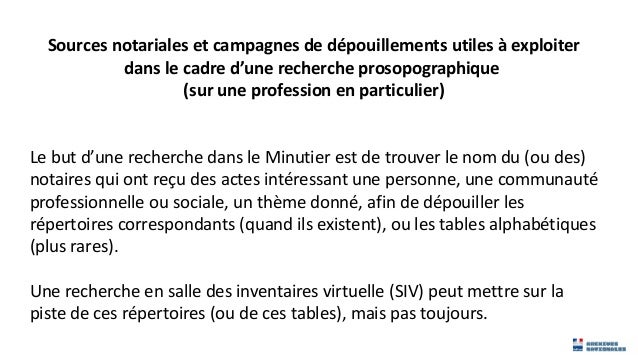 Methodologie De Recherche Dans Les Archives Notariales Des Archives N