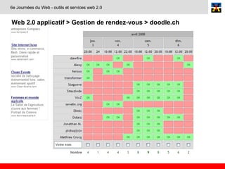Web 2.0 applicatif > Gestion de rendez-vous > doodle.ch   6e Journées du Web - outils et services web 2.0 