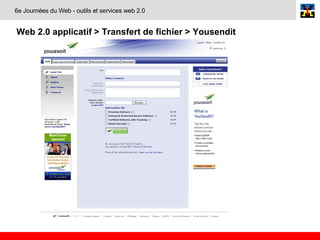 Web 2.0 applicatif > Transfert de fichier > Yousendit   6e Journées du Web - outils et services web 2.0 