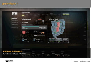 Interface ?




Interface Utilisateur
GUI : Graphical User Interface


                                                                                                                    A1‐ ATELIER DESIGN D’INTERACTIVITE 2011‐2012
                                 Interac(on_interac(vité_interface: plas(cité des supports_u(lisateurs/ IUT La Roche sur Yon/20 Octobre 2011 /Laurent  Neyssensas
                                                                                                                            F.Michel - L. Neyssensas - C.Thiery
 