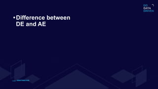 GODATADRIVEN
•Difference between
DE and AE
 