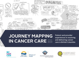 BC PATIENT SAFETY
& QUALITY COUNCIL
Working Together. Accelerating Improvement.
JOURNEY MAPPING
IN CANCER CARE
Patient and provider
experiences in receiving
and delivering cancer
care in British Columbia
January
2019
 