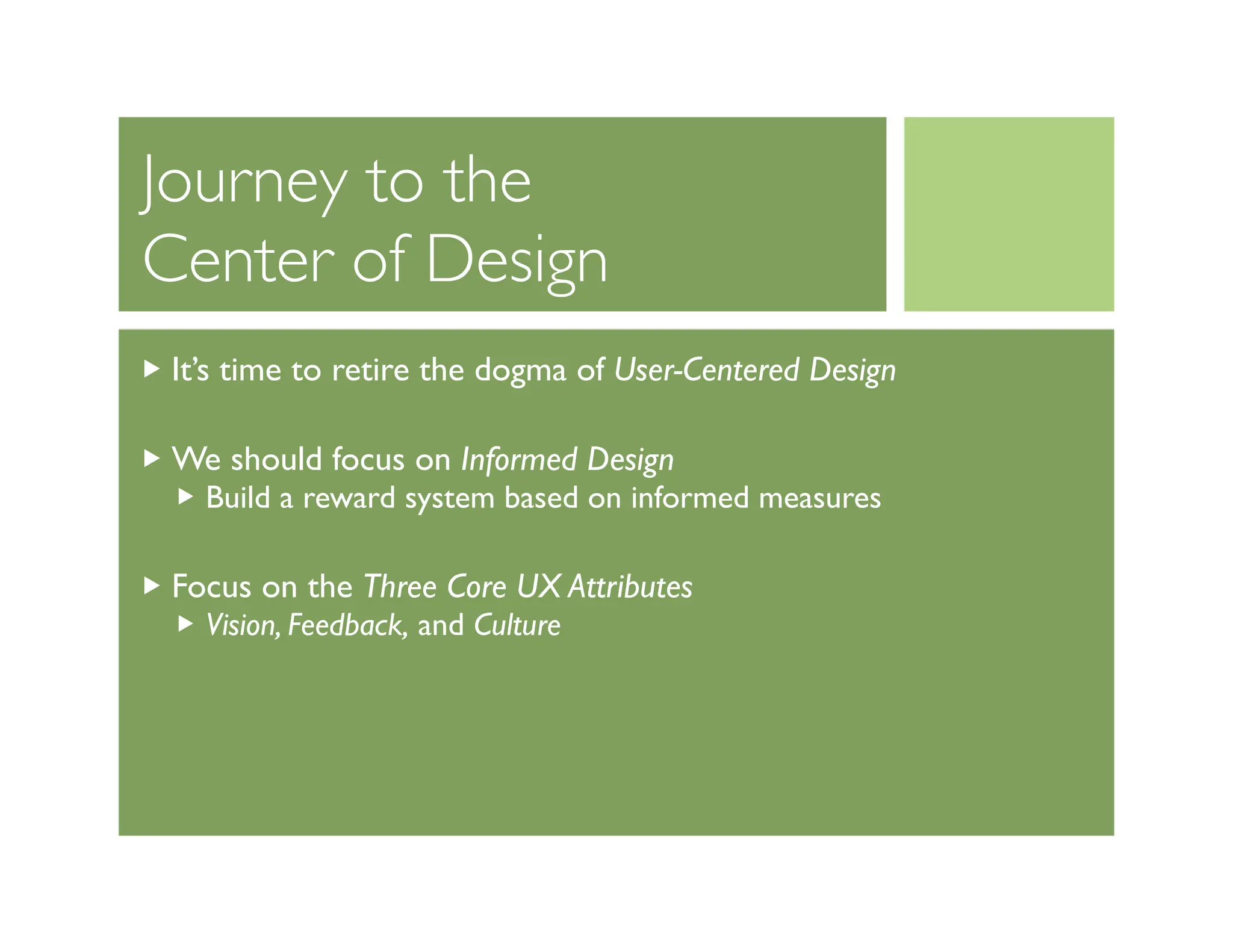 Journey To The Center Of Design