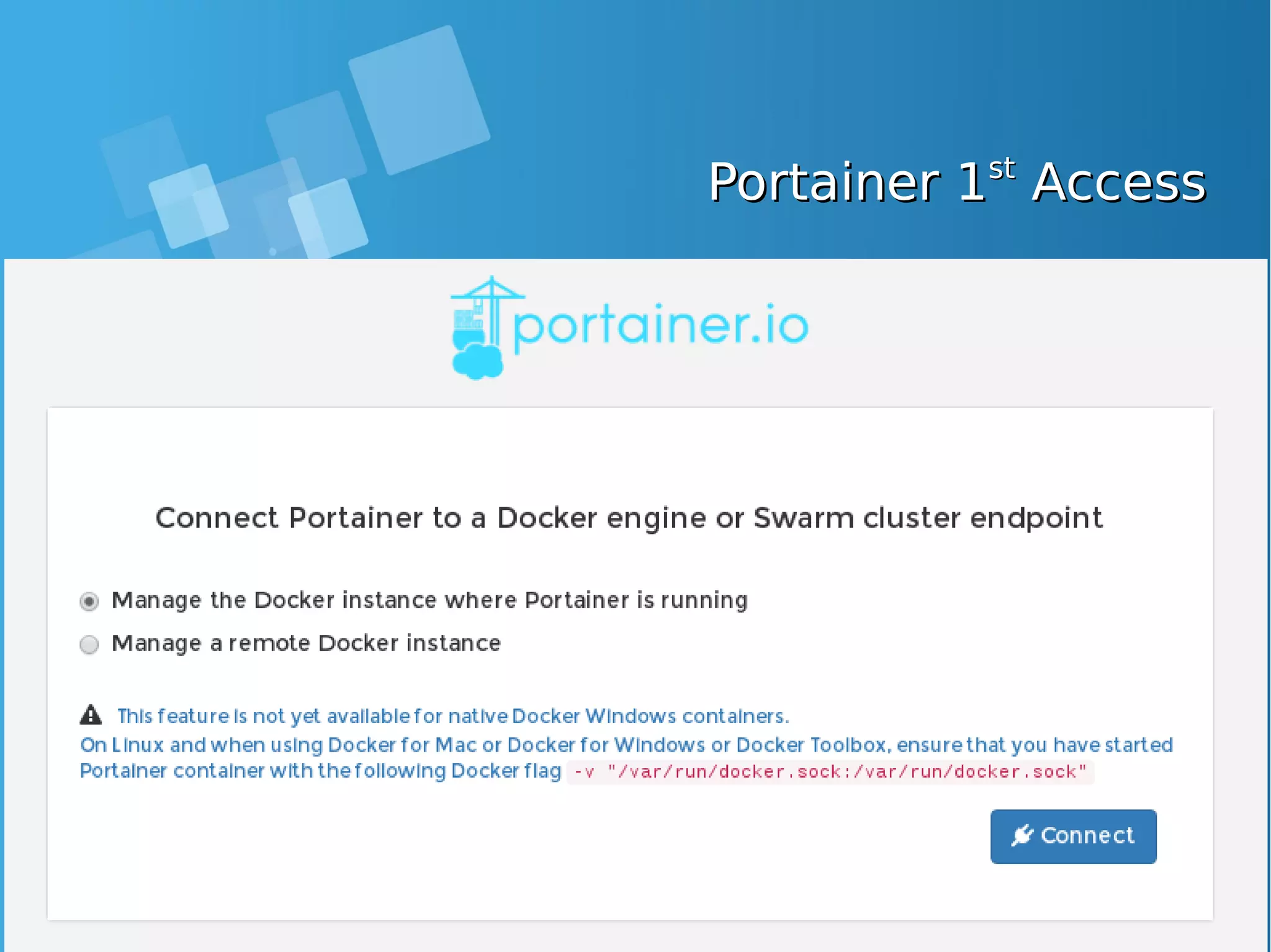 Portainer 1Portainer 1stst AccessAccess 