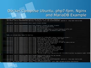 Docker Compose Ubuntu, php7-fpm, NginxDocker Compose Ubuntu, php7-fpm, Nginx
and MariaDB Exampleand MariaDB Example
 